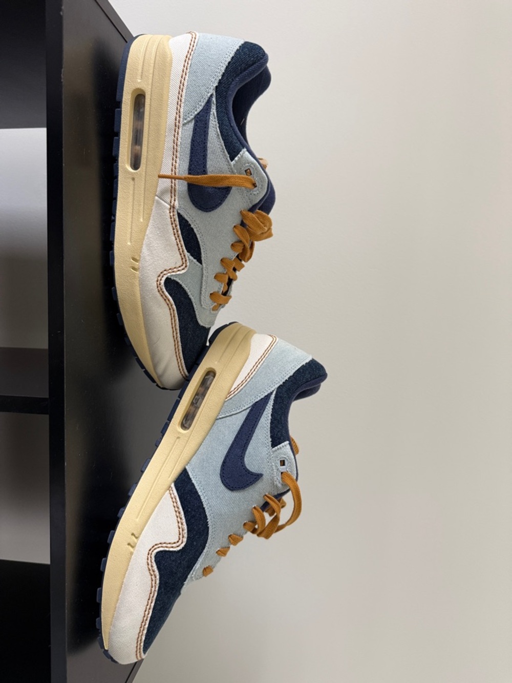 Nike Suede Low-Top Sneakers in Light Blue, Navy & Tan